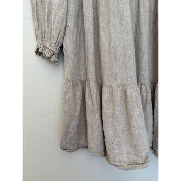 Cynthia Rowley Linen Blend V-Neck Dress - Picture 3 of 5